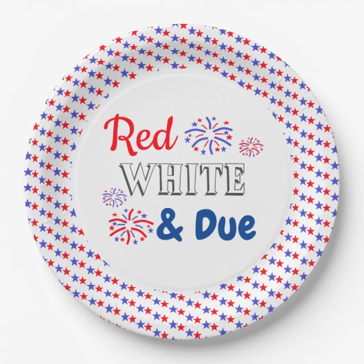 Rood wit en oplopend Baby shower Papieren Bordje (Voorkant)