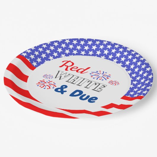 Rood wit en oplopend Baby shower Papieren Bordje (Gekanteld)