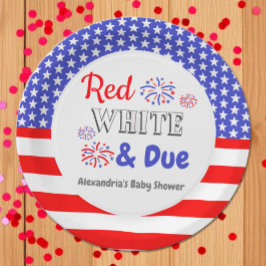 Rood wit en oplopend Baby shower Papieren Bordje