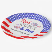 Rood wit en oplopend Baby shower Papieren Bordje (Gekanteld)