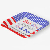 Rood wit en oplopend Baby shower Papieren Bordje (Gebogen)