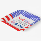 Rood wit en oplopend Baby shower Papieren Bordje (Gebogen)