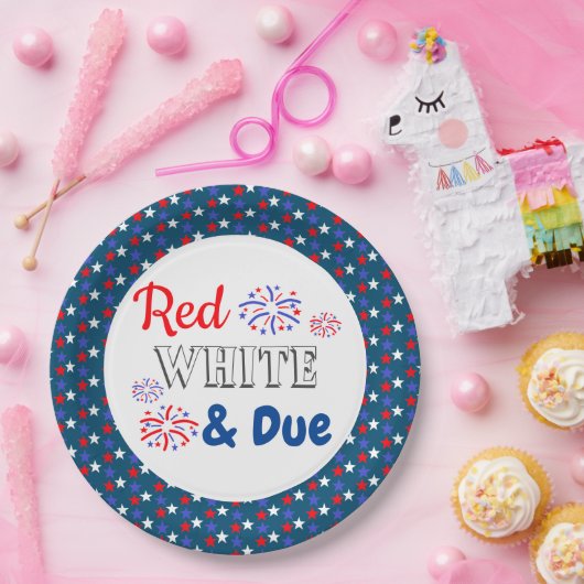 Rood wit en oplopend Baby shower Papieren Bordje (Feest)