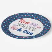 Rood wit en oplopend Baby shower Papieren Bordje (Gekanteld)