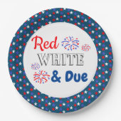 Rood wit en oplopend Baby shower Papieren Bordje (Voorkant)