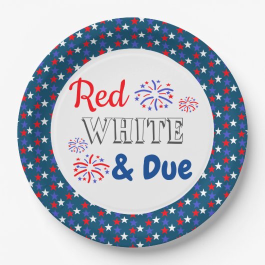 Rood wit en oplopend Baby shower Papieren Bordje (Voorkant)