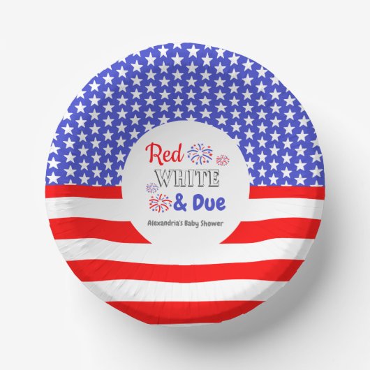 Rood wit en oplopend Baby shower Papieren Kommen (Voorkant)