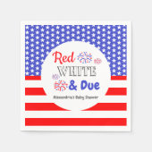 Rood wit en oplopend Baby shower Servet (Voorkant)