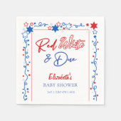 Rood wit en oplopend Baby shower Servet (Voorkant)