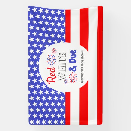 Rood wit en oplopend Baby shower Spandoek (Verticaal)