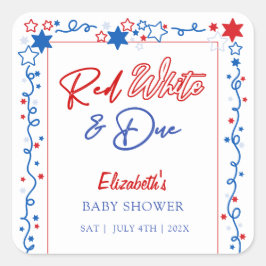 Rood wit en oplopend Baby shower Vierkante Sticker