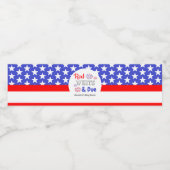 Rood wit en oplopend Baby shower Waterfles Etiket (Enkel label)