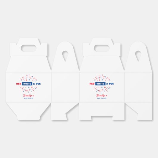 Rood wit en oplopend tot 4 juli patriottisch Baby  Bedankdoosjes (Ongevouwen)