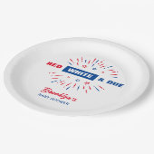 Rood wit en oplopend tot 4 juli patriottisch Baby  Papieren Bordje (Gekanteld)