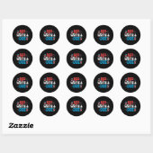 Rood wit en oplopend tot 4 juli ronde sticker (Vel)