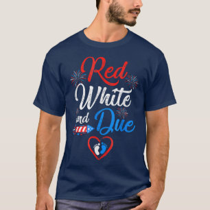 Rood wit en oplopend tot 4 juli Zwangerschap Onafh T-shirt