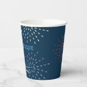 Rood, wit en oplopend tot juli 4e Baby shower vuur Papieren Bekers (Links)