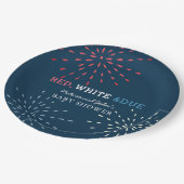 Rood, wit en oplopend tot juli 4e Baby shower vuur Papieren Bordje (Gekanteld)