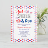 Rood, wit en opvallend Baby shower Kaart (Staand voorkant)