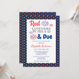 Rood, wit en opvallend Baby shower Kaart