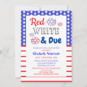 Rood, wit en opvallend Baby shower Kaart (Voorkant)