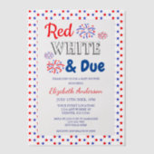 Rood, wit en opvallend Baby shower Vellum Uitnodigingen (Voorkant)