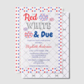 Rood, wit en opvallend Baby shower Vellum Uitnodigingen (Offset (Uitnodiging))