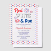 Rood, wit en opvallend Baby shower Vellum Uitnodigingen (Offset)
