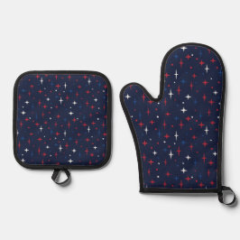 Rood Wit en Ovenwant & Pannenlap Set