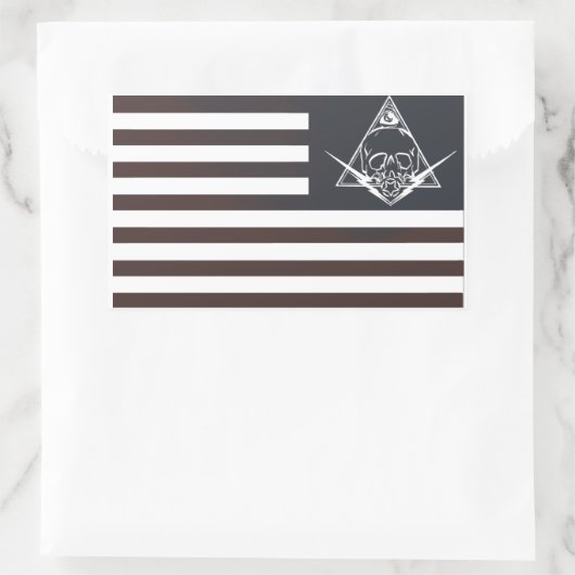 rood wit en paranoïde rechthoekige sticker (Tas)