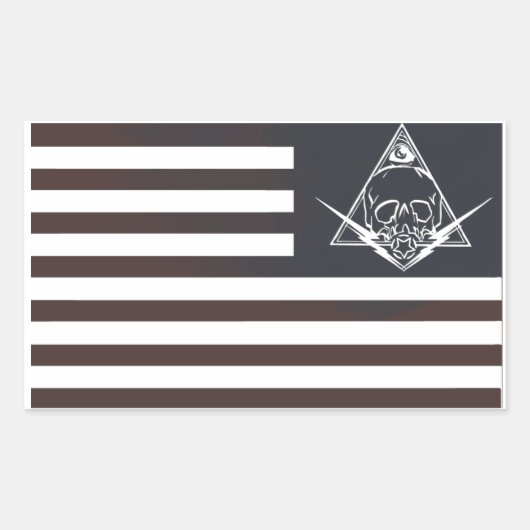 rood wit en paranoïde rechthoekige sticker (Voorkant)