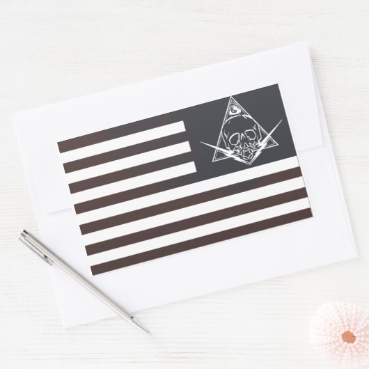 rood wit en paranoïde rechthoekige sticker (Envelop)