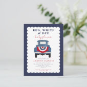 Rood wit en patriottisch Baby shower Briefkaart (Staand voorkant)