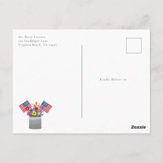 Rood wit en patriottisch Baby shower Briefkaart (Achterkant)