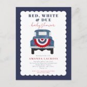 Rood wit en patriottisch Baby shower Briefkaart (Voorkant)