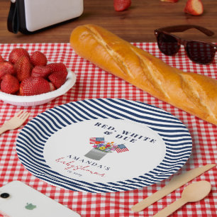 Rood wit en patriottisch Baby shower Papieren Bordje