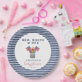 Rood wit en patriottisch Baby shower Papieren Bordje (Feest)