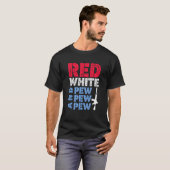 Rood wit en Pew Pew Pew Apparel T-shirt (Voorkant volledig)