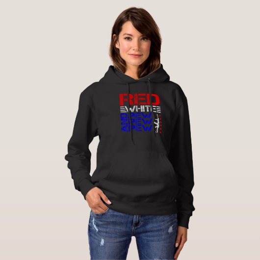 Rood wit en Pew Pew Pew Hoodie (Voorkant volledig)