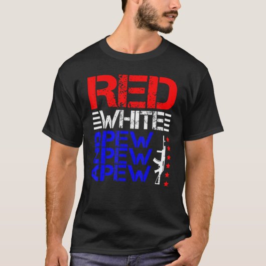 Rood wit en Pew Pew Pew T-shirt (Voorkant)