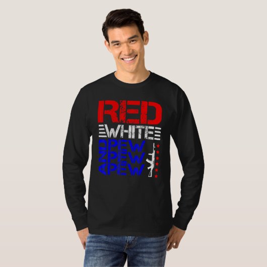Rood wit en Pew Pew Pew T-shirt (Voorkant volledig)