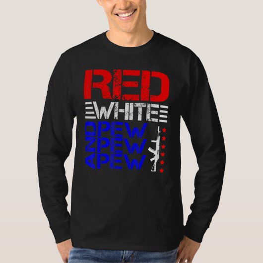 Rood wit en Pew Pew Pew T-shirt (Voorkant)