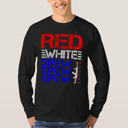 Rood wit en Pew Pew Pew T-shirt (Voorkant)