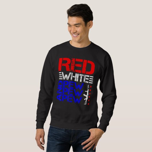 Rood wit en Pew Pew Pew Trui (Voorkant volledig)