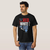 Rood Wit en Que Patriottische BBQ Geschenken T-shirt (Voorkant volledig)