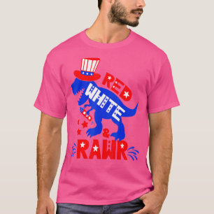 Rood Wit En Rawr 4 Juli Dinosaur Rex Voor Bo T-shirt