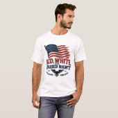 Rood, wit en rechts getogen met American Eagle T-shirt (Voorkant volledig)