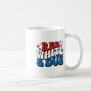 Rood wit en retro Schattige 4 juli zwangerschap Koffiemok