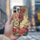 Rood, wit en roze hollyhocks, Christensen Case-Mate iPhone Case