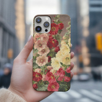 Rood, wit en roze hollyhocks, Christensen iPhone 15 Pro Max Hoesje